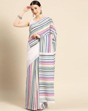 striped cotton saree