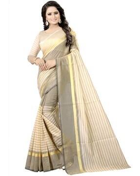 striped cotton silk saree