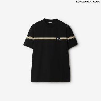 striped cotton t-shirtprice undefined colour: black