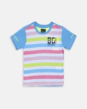 striped crew- neck t-shirt