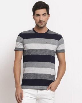 striped crew- neck t-shirt
