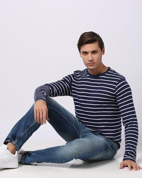 striped crew-neck cotton t-shirt