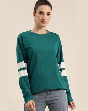 striped crew-neck oversized t-shirt