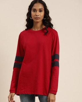 striped crew-neck oversized t-shirt