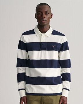 striped crew-neck polo t-shirt