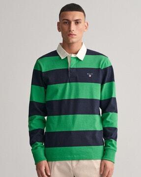 striped crew-neck polo t-shirt