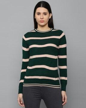 striped crew-neck pullover