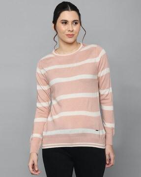 striped crew-neck pullover