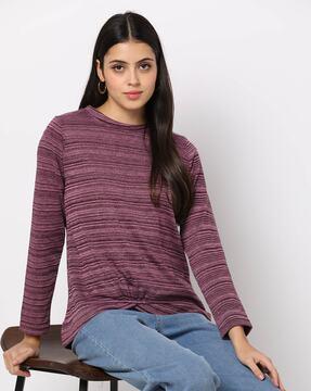 striped crew-neck pullover