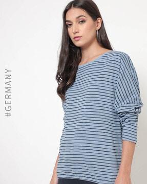 striped crew-neck pullover