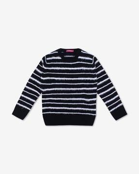 striped crew-neck sweater