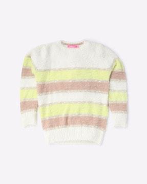 striped crew-neck sweater