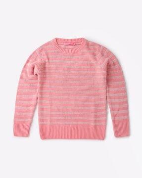 striped crew-neck sweater