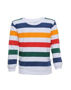 striped crew-neck sweatshirt