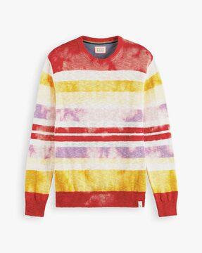 striped crew-neck sweatshirt