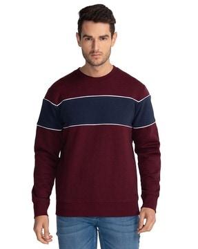 striped crew-neck sweatshirt