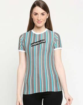 striped crew-neck t-shirt