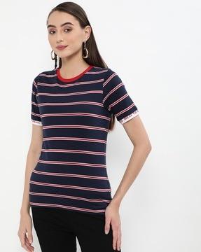 striped crew-neck t-shirt