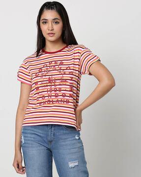 striped crew-neck t-shirt