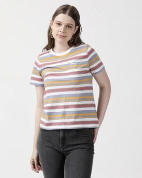 striped crew neck t-shirt