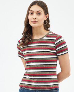 striped crew-neck t-shirt