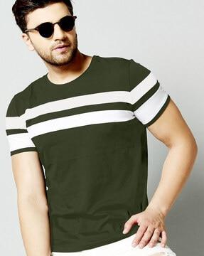 striped crew-neck t-shirt