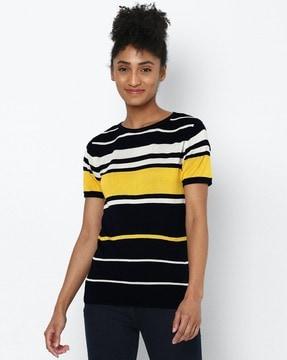 striped crew-neck top