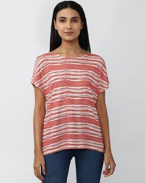 striped crew-neck top