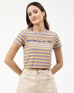 striped crop t-shirt
