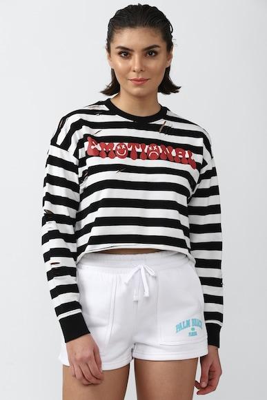 striped cropped sweatshirt