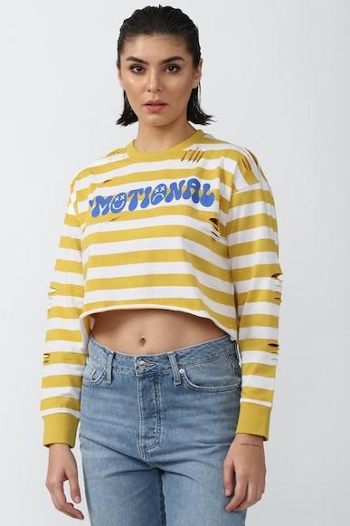 striped cropped sweatshirt