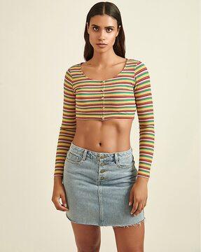 striped cropped top