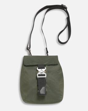 striped crossbody bag with detachable strap