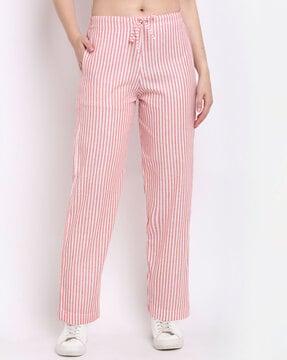 striped culottes with drawstring waist