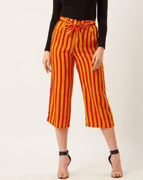 striped culottes with insert pockets