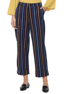 striped culottes with insert pockets