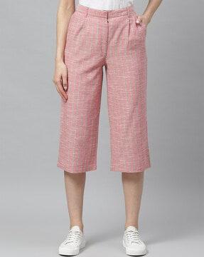 striped culottes with insert pockets