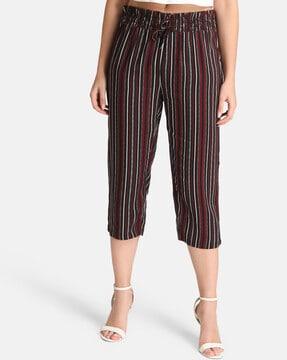 striped culottes with tie-up
