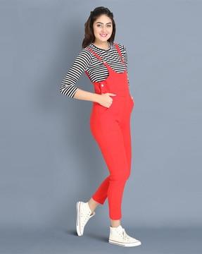 striped dungaree