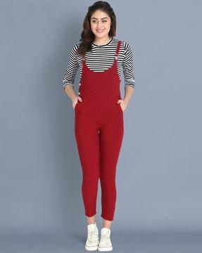 striped dungaree