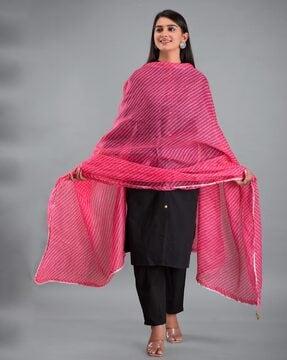 striped dupatta with embellished border