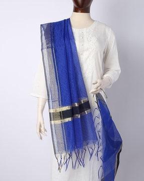 striped dupatta with fringes