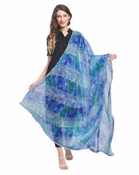 striped dupatta with lace border