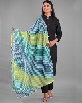 striped dupatta with tassel accent