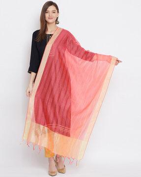 striped dupatta with tassels