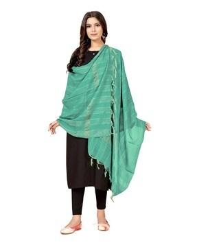 striped dupatta with tassels