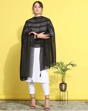 striped dupatta with tassels