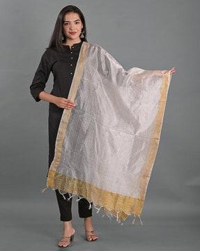 striped dupatta with tassels