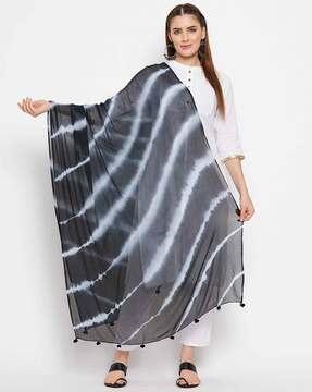 striped dupatta with tassels