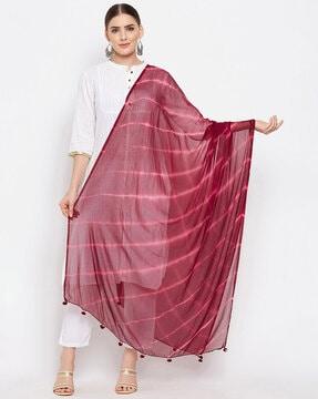 striped dupatta with tassels